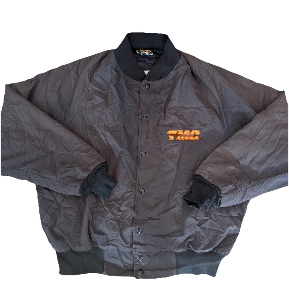 Vintage TMC Trucker Jacket Nemesis USA Made Quilted Lining Snap Front XL Bomber